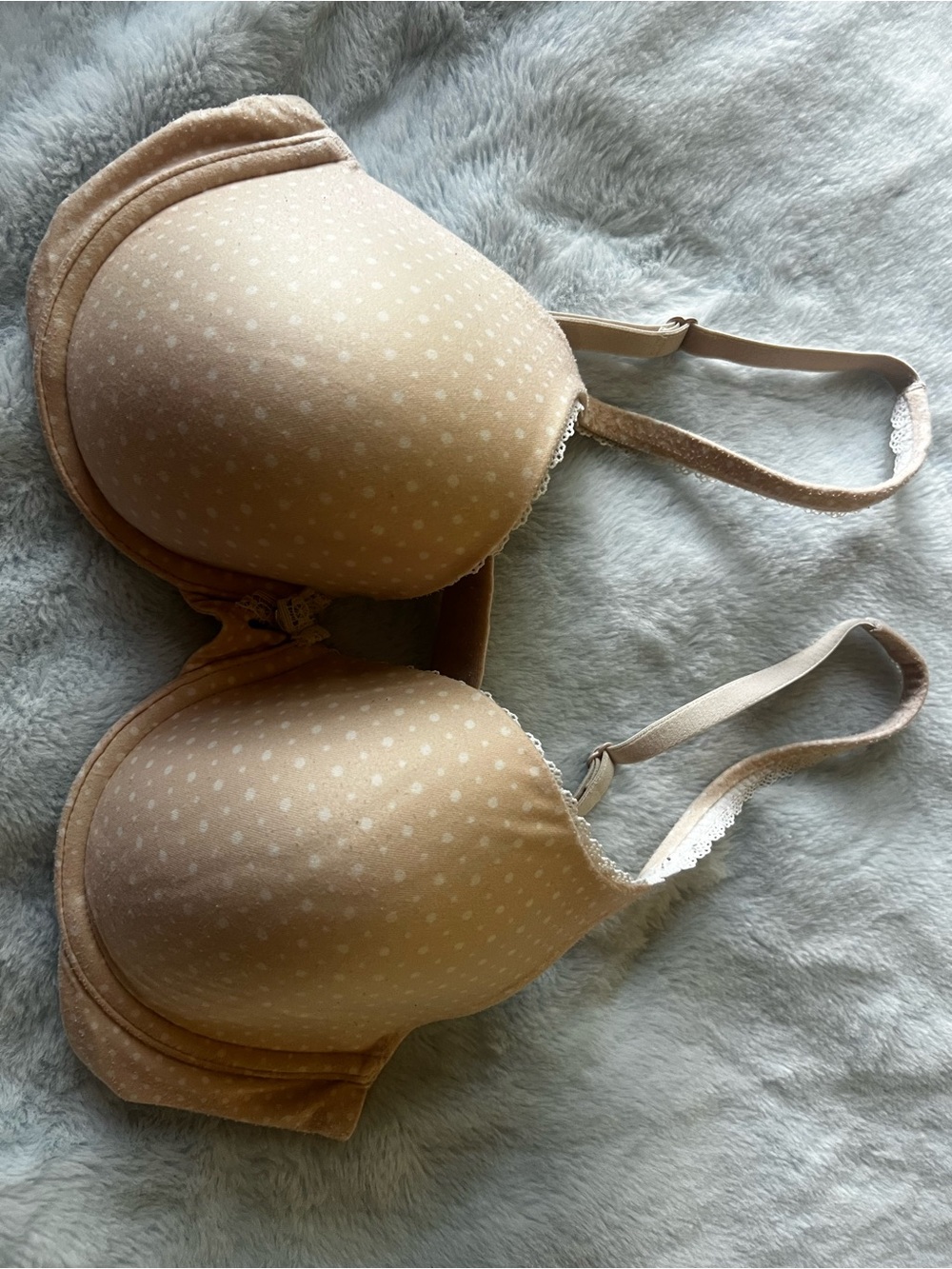 Body by Victoria Lined Perfect Coverage Nude Polka Dot Print Bra 32D